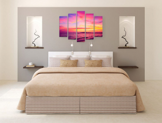 Como fazer espaço no quarto acima da cama: colocação de pinturas pelo Feng Shui. 170+ (Fotos) acentos brilhantes e elegantes