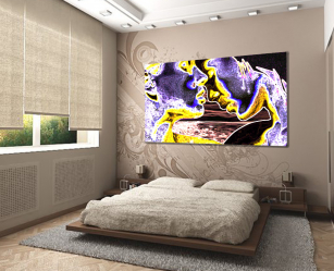 Como fazer espaço no quarto acima da cama: colocação de pinturas pelo Feng Shui. 170+ (Fotos) acentos brilhantes e elegantes