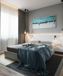 Como fazer espaço no quarto acima da cama: colocação de pinturas pelo Feng Shui. 170+ (Fotos) acentos brilhantes e elegantes