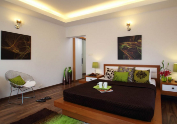 Como fazer espaço no quarto acima da cama: colocação de pinturas pelo Feng Shui. 170+ (Fotos) acentos brilhantes e elegantes