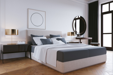Como fazer espaço no quarto acima da cama: colocação de pinturas pelo Feng Shui. 170+ (Fotos) acentos brilhantes e elegantes