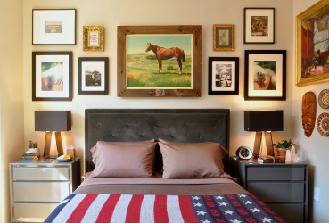 Como fazer espaço no quarto acima da cama: colocação de pinturas pelo Feng Shui. 170+ (Fotos) acentos brilhantes e elegantes