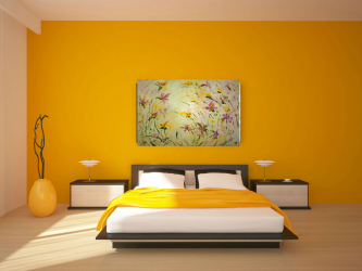Como fazer espaço no quarto acima da cama: colocação de pinturas pelo Feng Shui. 170+ (Fotos) acentos brilhantes e elegantes