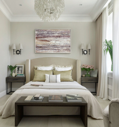 Como fazer espaço no quarto acima da cama: colocação de pinturas pelo Feng Shui. 170+ (Fotos) acentos brilhantes e elegantes