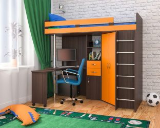 Cama de sótão com uma área de trabalho (mais de 165 fotos): idéias originais para quartos pequenos