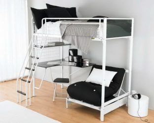 Cama de sótão com uma área de trabalho (mais de 165 fotos): idéias originais para quartos pequenos