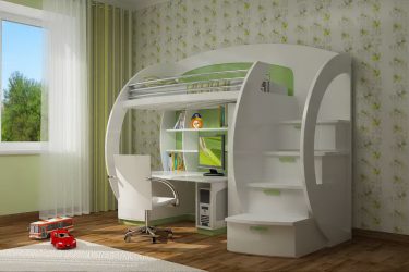 Cama de sótão com uma área de trabalho (mais de 165 fotos): idéias originais para quartos pequenos