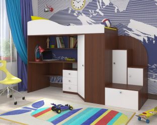 Cama de sótão com uma área de trabalho (mais de 165 fotos): idéias originais para quartos pequenos