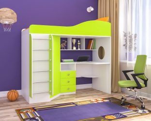 Cama de sótão com uma área de trabalho (mais de 165 fotos): idéias originais para quartos pequenos