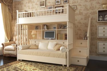 Cama de sótão com uma área de trabalho (mais de 165 fotos): idéias originais para quartos pequenos