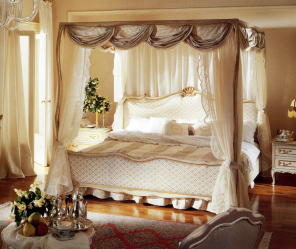 Design de cama de luxo com um dossel para o conforto romântico. 160+ (Fotos) para quartos para adultos e crianças (+ Avaliações)