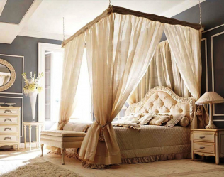 Design de cama de luxo com um dossel para o conforto romântico. 160+ (Fotos) para quartos para adultos e crianças (+ Avaliações)