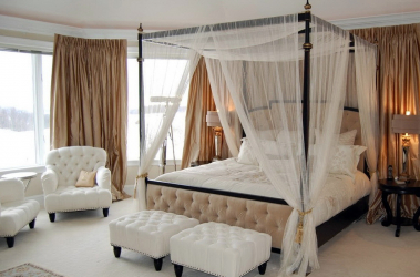 Design de cama de luxo com um dossel para o conforto romântico. 160+ (Fotos) para quartos para adultos e crianças (+ Avaliações)