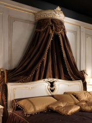 Design de cama de luxo com um dossel para o conforto romântico. 160+ (Fotos) para quartos para adultos e crianças (+ Avaliações)