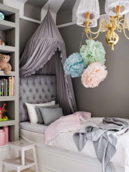 Design de cama de luxo com um dossel para o conforto romântico. 160+ (Fotos) para quartos para adultos e crianças (+ Avaliações)