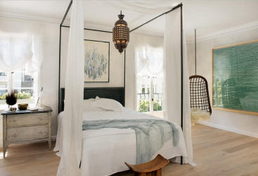 Design de cama de luxo com um dossel para o conforto romântico. 160+ (Fotos) para quartos para adultos e crianças (+ Avaliações)