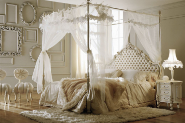 Design de cama de luxo com um dossel para o conforto romântico. 160+ (Fotos) para quartos para adultos e crianças (+ Avaliações)