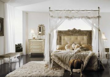 Design de cama de luxo com um dossel para o conforto romântico. 160+ (Fotos) para quartos para adultos e crianças (+ Avaliações)