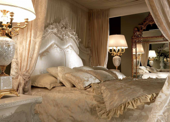 Design de cama de luxo com um dossel para o conforto romântico. 160+ (Fotos) para quartos para adultos e crianças (+ Avaliações)
