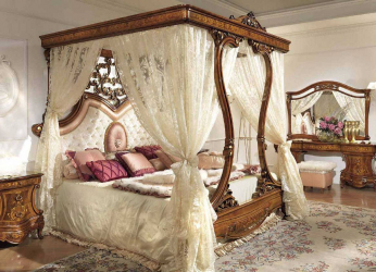 Design de cama de luxo com um dossel para o conforto romântico. 160+ (Fotos) para quartos para adultos e crianças (+ Avaliações)