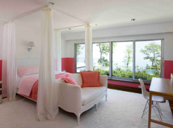 Design de cama de luxo com um dossel para o conforto romântico. 160+ (Fotos) para quartos para adultos e crianças (+ Avaliações)