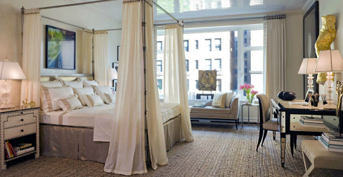 Design de cama de luxo com um dossel para o conforto romântico. 160+ (Fotos) para quartos para adultos e crianças (+ Avaliações)