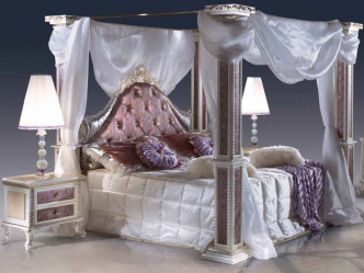 Design de cama de luxo com um dossel para o conforto romântico. 160+ (Fotos) para quartos para adultos e crianças (+ Avaliações)