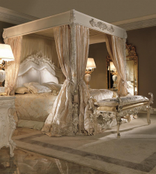 Design de cama de luxo com um dossel para o conforto romântico. 160+ (Fotos) para quartos para adultos e crianças (+ Avaliações)