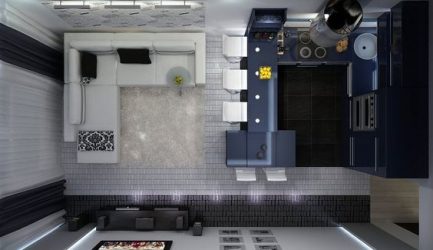 Interior da cozinha combinado com a sala de estar (mais de 180 fotos): truques de design e segredos de posicionamento