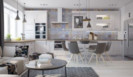 Interior da cozinha combinado com a sala de estar (mais de 180 fotos): truques de design e segredos de posicionamento