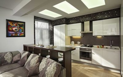 Interior da cozinha combinado com a sala de estar (mais de 180 fotos): truques de design e segredos de posicionamento