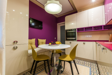 O conforto começa com uma kitchenette: mais de 140 Ideias Fotográficas para a cozinha (pequena, esquina, com um local para dormir)
