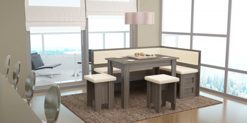 O conforto começa com uma kitchenette: mais de 140 Ideias Fotográficas para a cozinha (pequena, esquina, com um local para dormir)