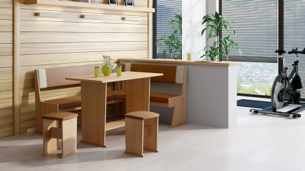 O conforto começa com uma kitchenette: mais de 140 Ideias Fotográficas para a cozinha (pequena, esquina, com um local para dormir)