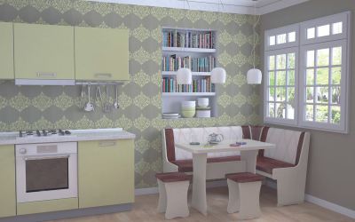 O conforto começa com uma kitchenette: mais de 140 Ideias Fotográficas para a cozinha (pequena, esquina, com um local para dormir)