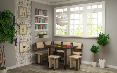 O conforto começa com uma kitchenette: mais de 140 Ideias Fotográficas para a cozinha (pequena, esquina, com um local para dormir)