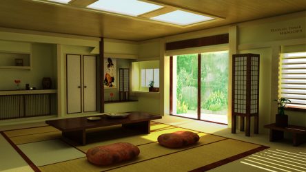 Design do apartamento no estilo japonês: Acalme sua casa. 220+ (Fotos) Interiores em quartos diferentes (cozinha, sala de estar, banheiro)