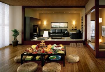 Design do apartamento no estilo japonês: Acalme sua casa. 220+ (Fotos) Interiores em quartos diferentes (cozinha, sala de estar, banheiro)