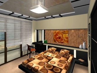 Design do apartamento no estilo japonês: Acalme sua casa. 220+ (Fotos) Interiores em quartos diferentes (cozinha, sala de estar, banheiro)