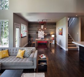 Laminate στο εσωτερικό στον τοίχο (100 + Design Photos): Κάνουμε μια μοντέρνα προφορά στο εσωτερικό!