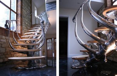 290+ Fotos de belas Opções de escadas para o segundo andar em uma casa particular (madeira, metal, concreto)