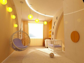 Como escolher um candelabro e lâmpadas no berçário para o menino e para a menina? (180 + Photo Ceiling, LED e Incomum)