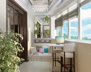 Como equipar uma pequena varanda em um apartamento: elegante, bonito, prático? 190+ (Fotos) Interiores com acabamento