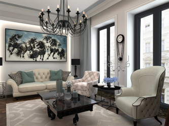 Neoclassicismo no interior: A atmosfera real no quadro da mais recente tecnologia (340 + foto)