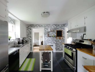 Papel de parede moderno para a cozinha (240 + Foto): Catálogo de idéias