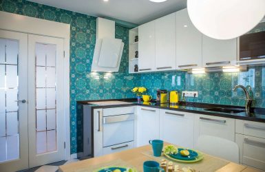 Papel de parede moderno para a cozinha (240 + Foto): Catálogo de idéias