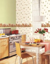 Papel de parede moderno para a cozinha (240 + Foto): Catálogo de idéias