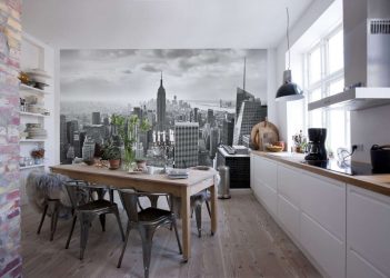 Papel de parede moderno para a cozinha (240 + Foto): Catálogo de idéias