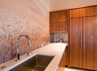 Papel de parede moderno para a cozinha (240 + Foto): Catálogo de idéias