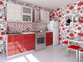 Papel de parede moderno para a cozinha (240 + Foto): Catálogo de idéias